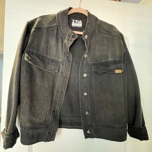 Zyia Black Crossroads Denim Jacket, size medium